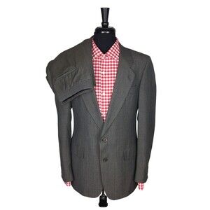 Christian Dior Grand Luxe Collection 40R? Brown Striped Wool Suit Pants 35x33